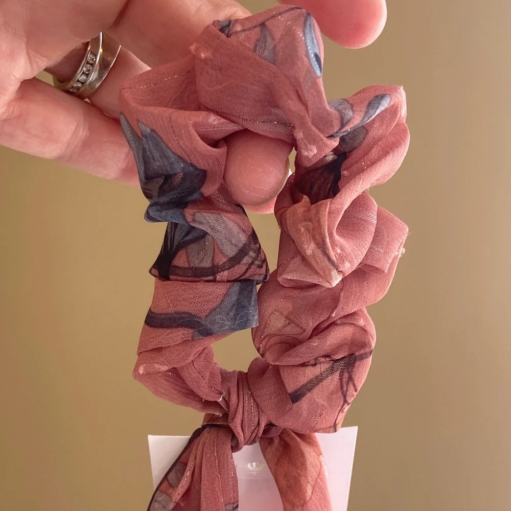 Bundle of 2 Floral PonyTail Scarves NWT‎
